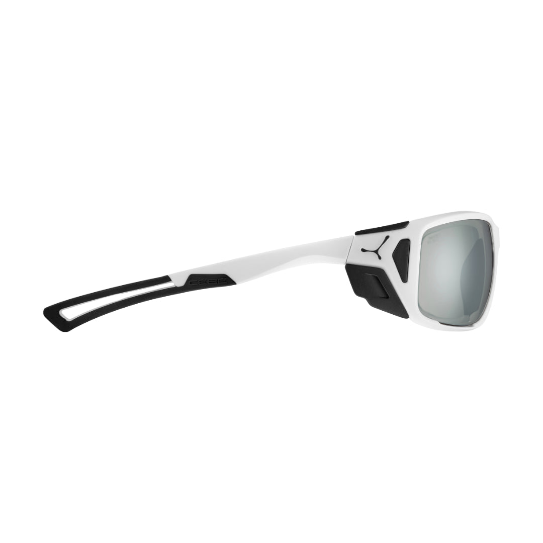 White Unisex Wraparound Sports Cycling Sunglasses with magnetic side shields
