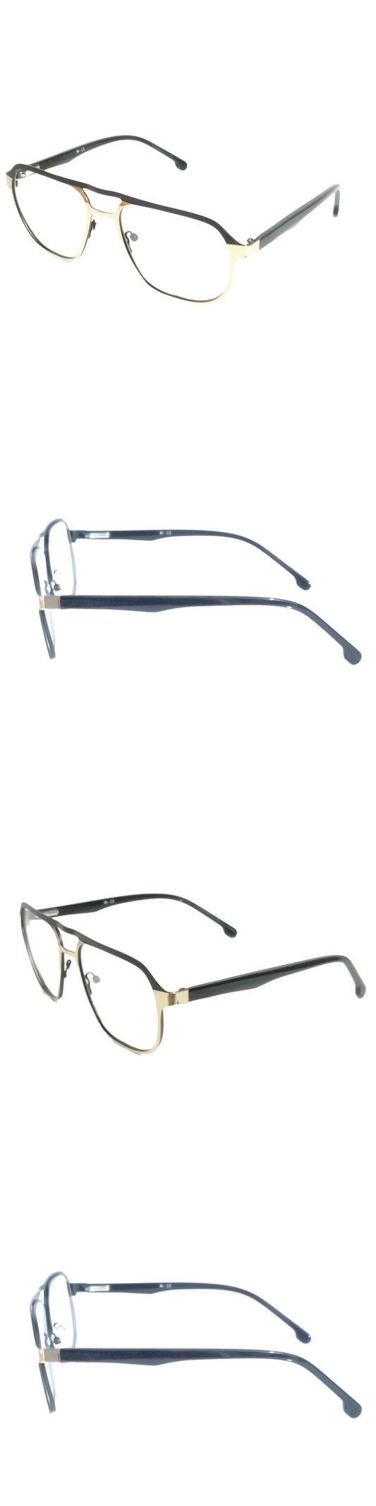 Executive Pilot Shape Glasses Dual Black Gold Full Frame