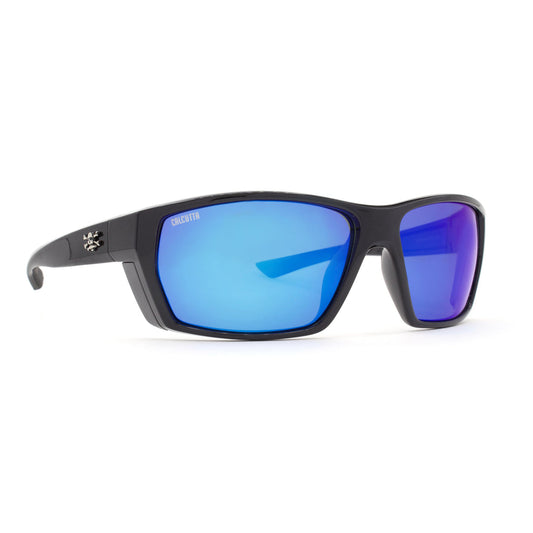Polarized Sports Cycling Driving Sunglasses Black Frame Blue Mirror