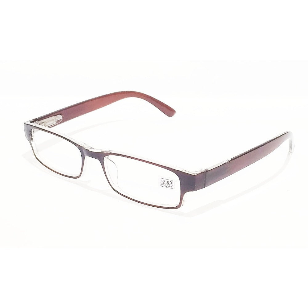 Brown Reading Glasses with Power +2.25