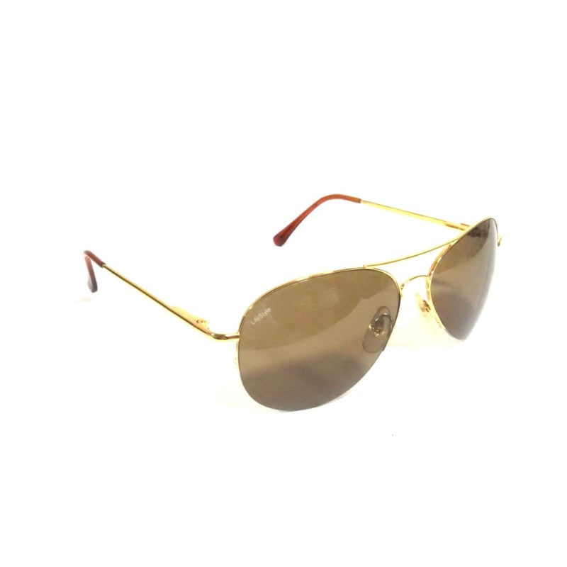 Golden Brown Pilot-Style Sunglasses for Men & Women