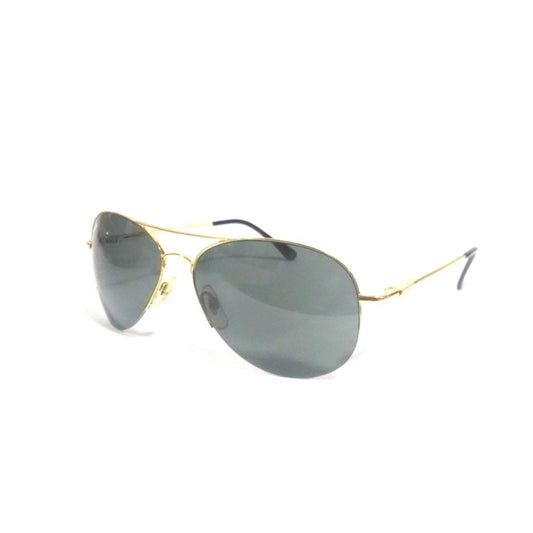 Golden Pilot-Style Sunglasses with Green Polycarbonate UV400 Lenses