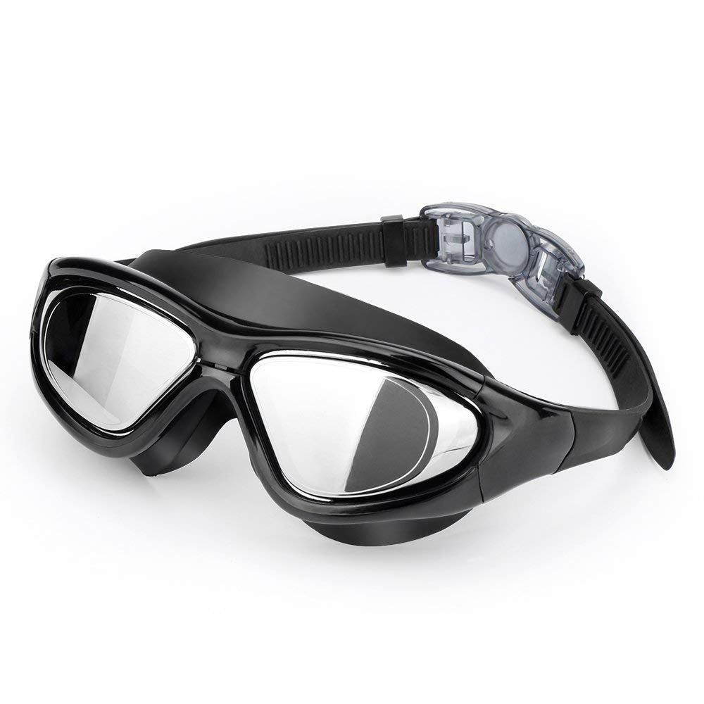 mens swim goggles Clear Lens Wide Vision Swimming Goggles with UV and Anti Fog Protection for Adult Men Women