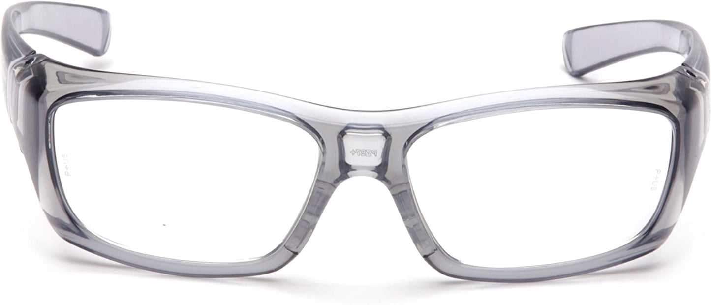 Pyramex Safety Glasses SG7910DRX Emerge Gray Frame Clear Lens Safety Glasses Rxable