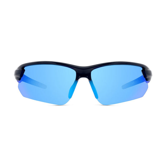 Pro-Performance Polarized Sport Sunglasses – Navy Blue Wrap-Around Shield for Cycling, Running, and High-Intensity Outdoor Athletics