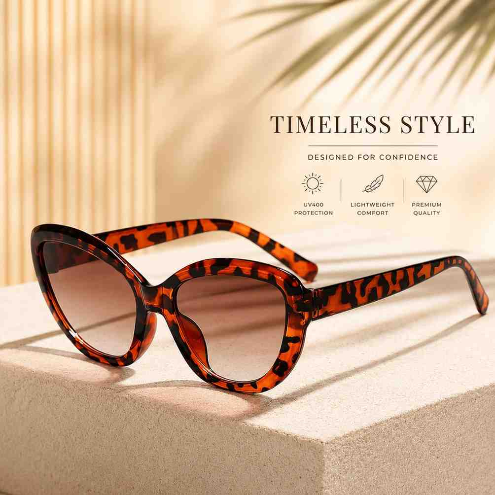Oversized Cat-Eye Fashion Sunglasses for Women