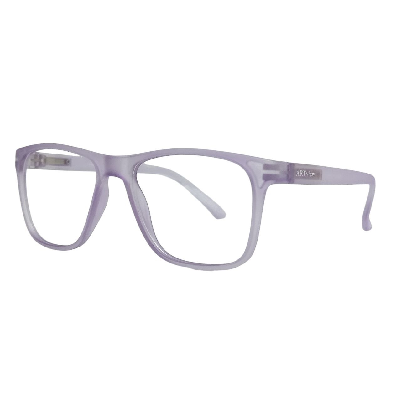Purple ARTView Mirage Transparent Square Glasses – Trendy Prescription Eyewear for Adults