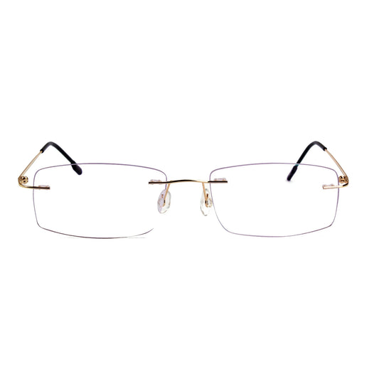 Gold Rimless Frameless Rectangle Reading Glasses For Men Women