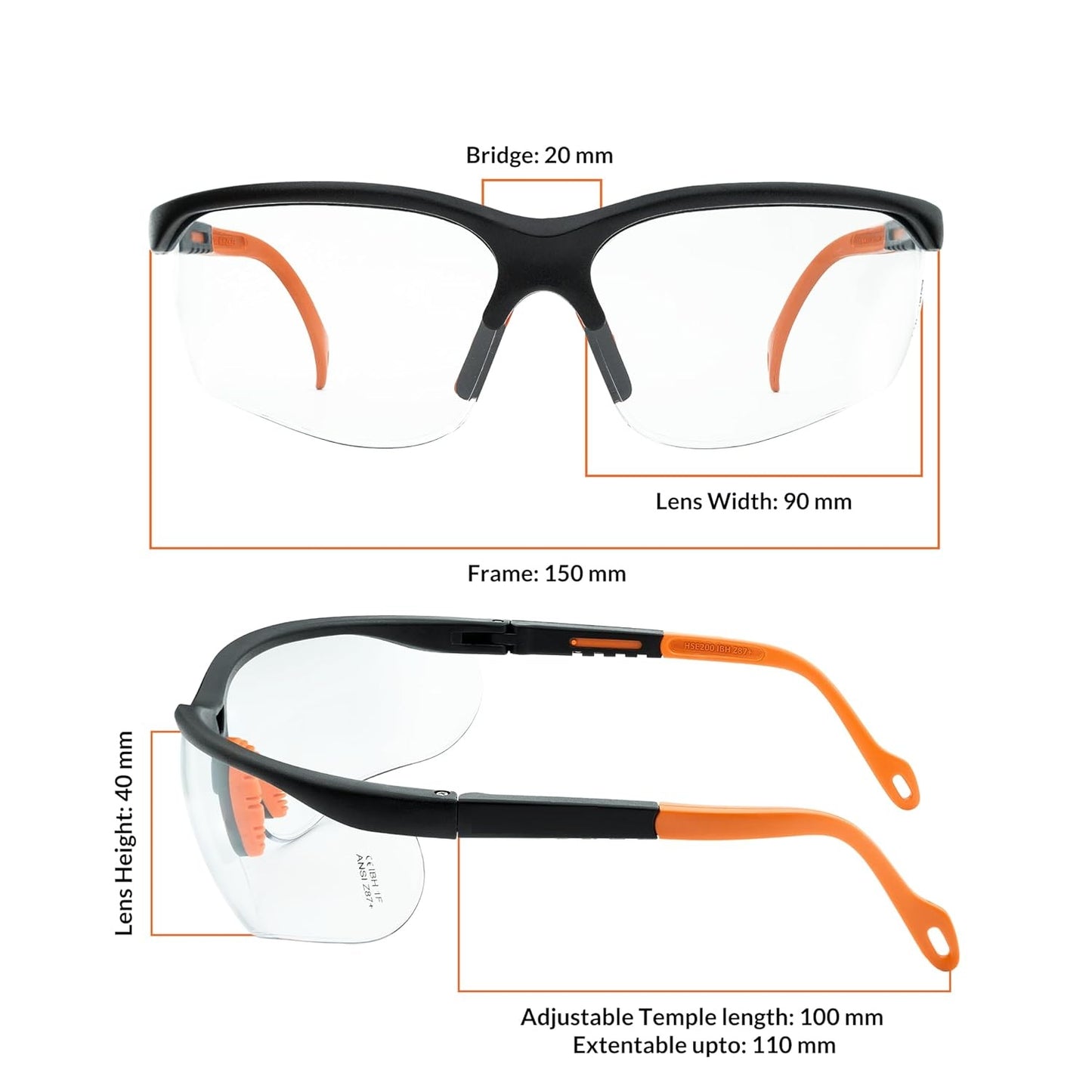 Clear Anti-Fog Sports Sunglasses for Cycling, Driving, Running & Outdoor Activities | Wraparound UV Protection Glasses with Adjustable Temples