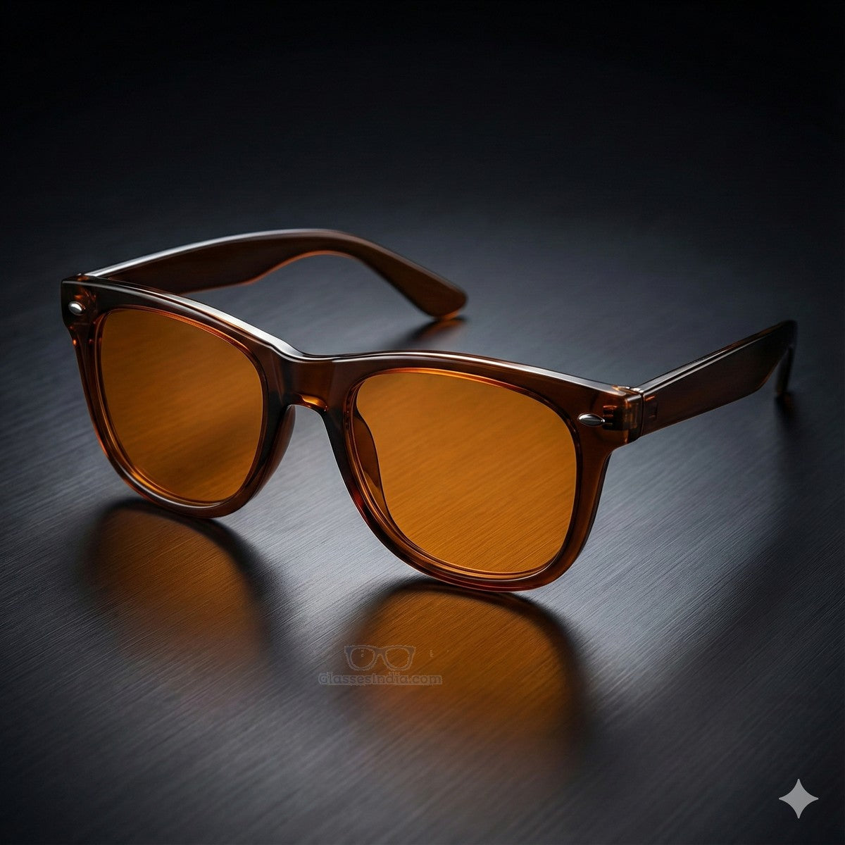 Amber Anti-Glare Night Driving Glasses – High Contrast Night Vision Eyewear Brown Frame