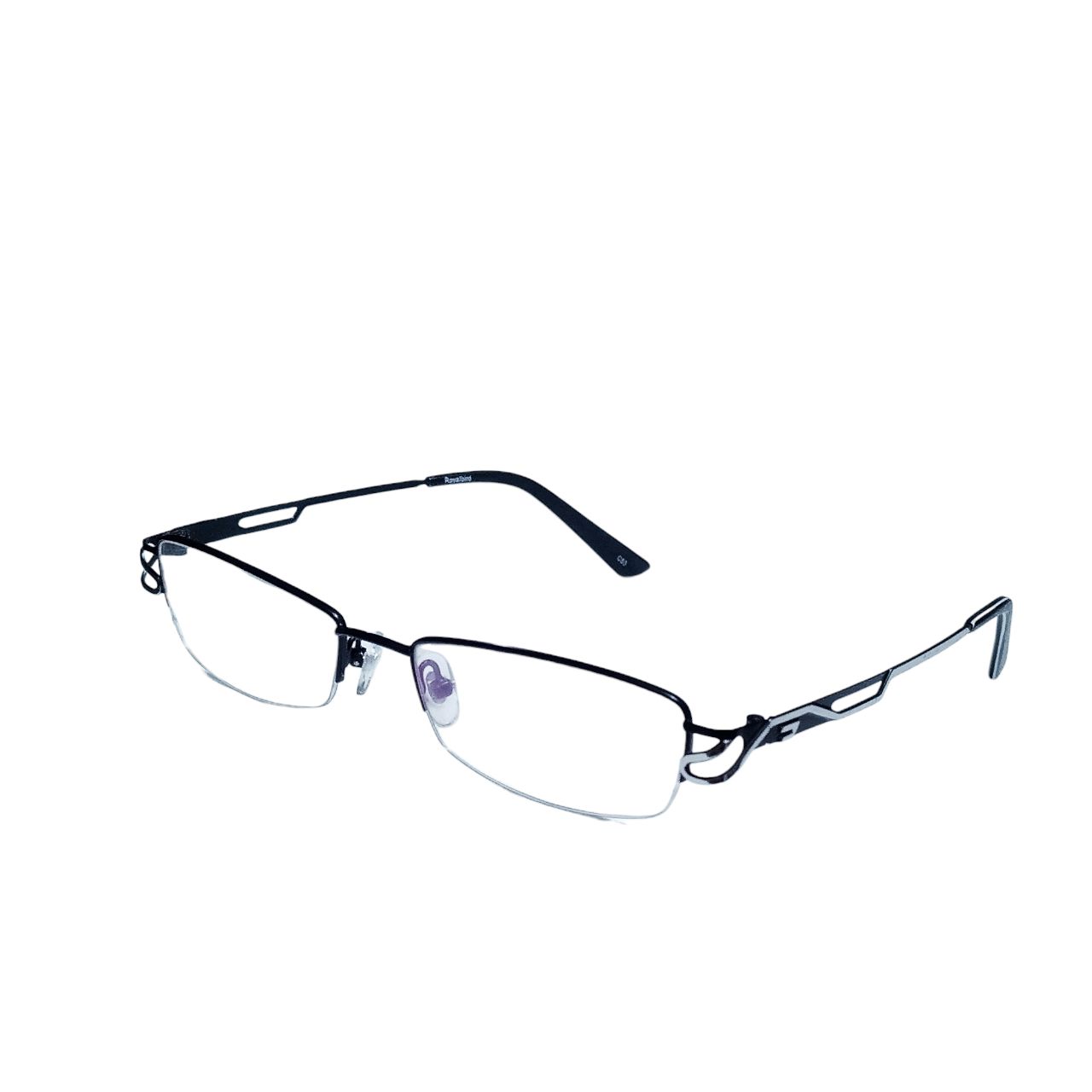 Black Designer Supra Half Rimless Computer Glasses for Women 6592BK