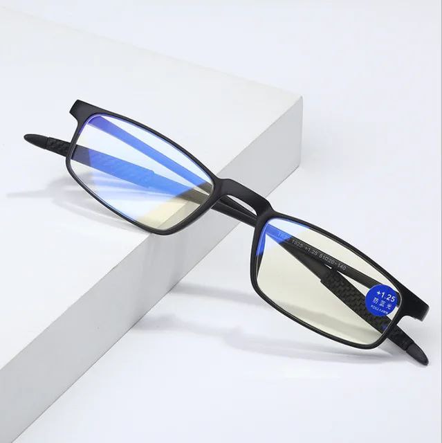 Black Black Flexible Memory Anti Blue Light Reading Glasses
