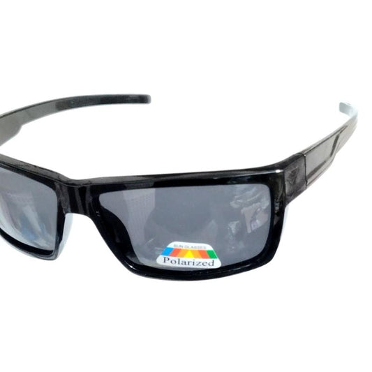 Black Polarized Sunglasses with Red Accents for Outdoor Sports