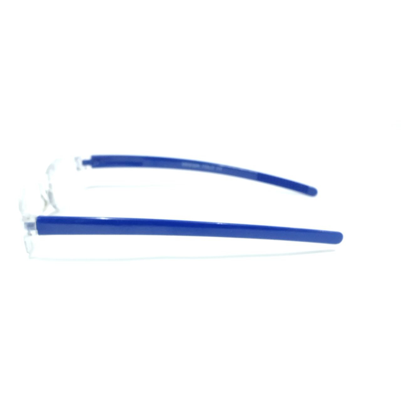Blue Rimless Reading Glasses +3.00 Power for Men and Women