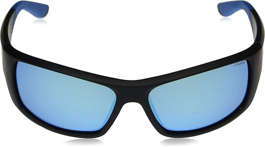 Blue Mirrored Polarized Sports Sunglasses