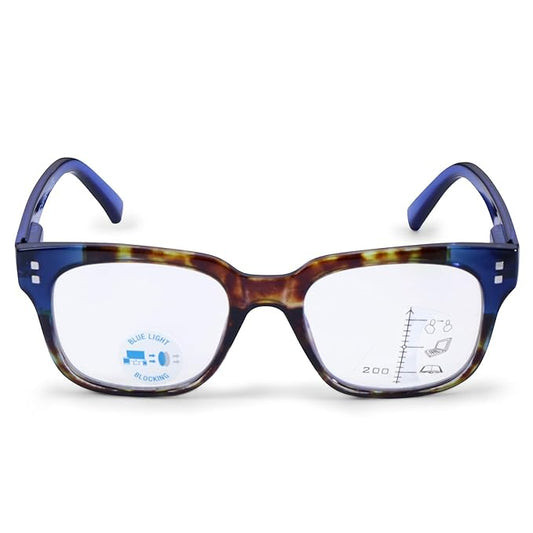 Luxury Brown Blue Blue Light Filter Progressive Glasses
