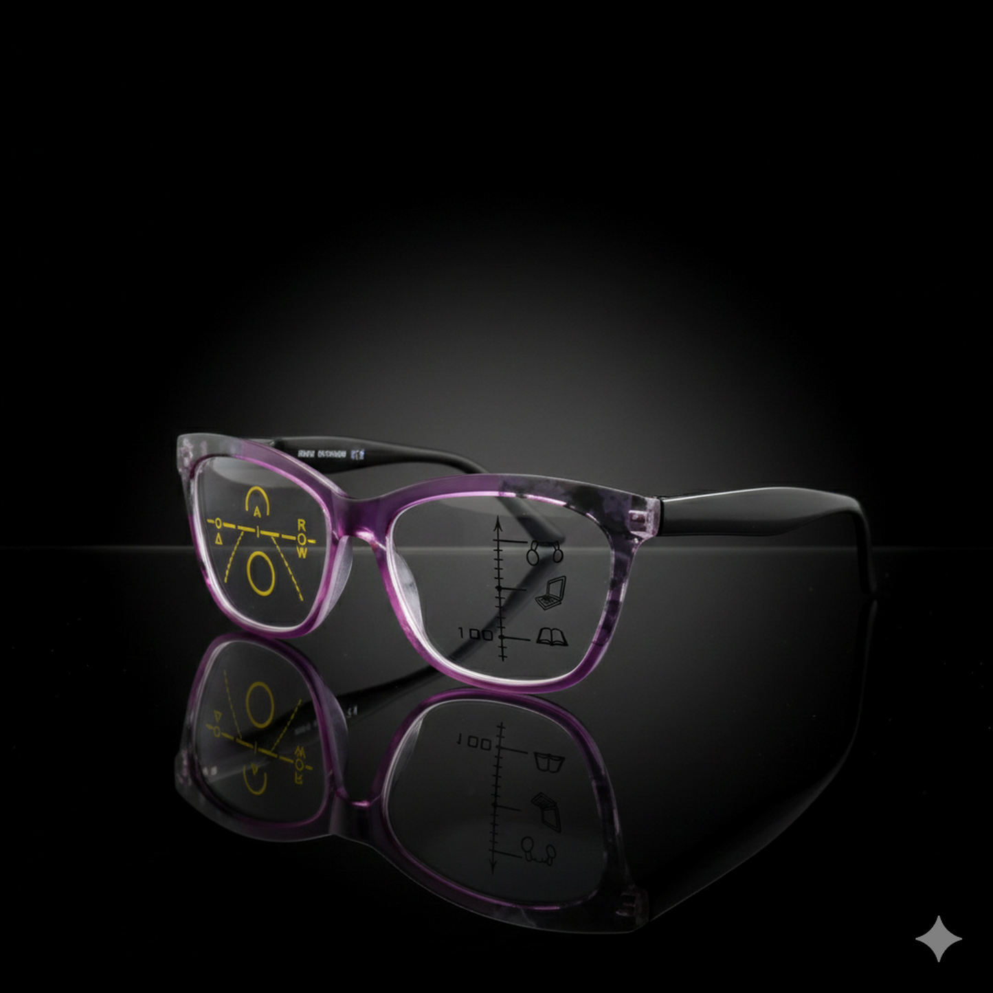 ARTView Purple Soft Rectangle Progressive Glasses for Women