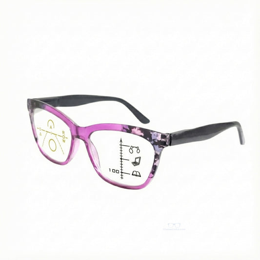 ARTView Purple Soft Rectangle Progressive Glasses for Women