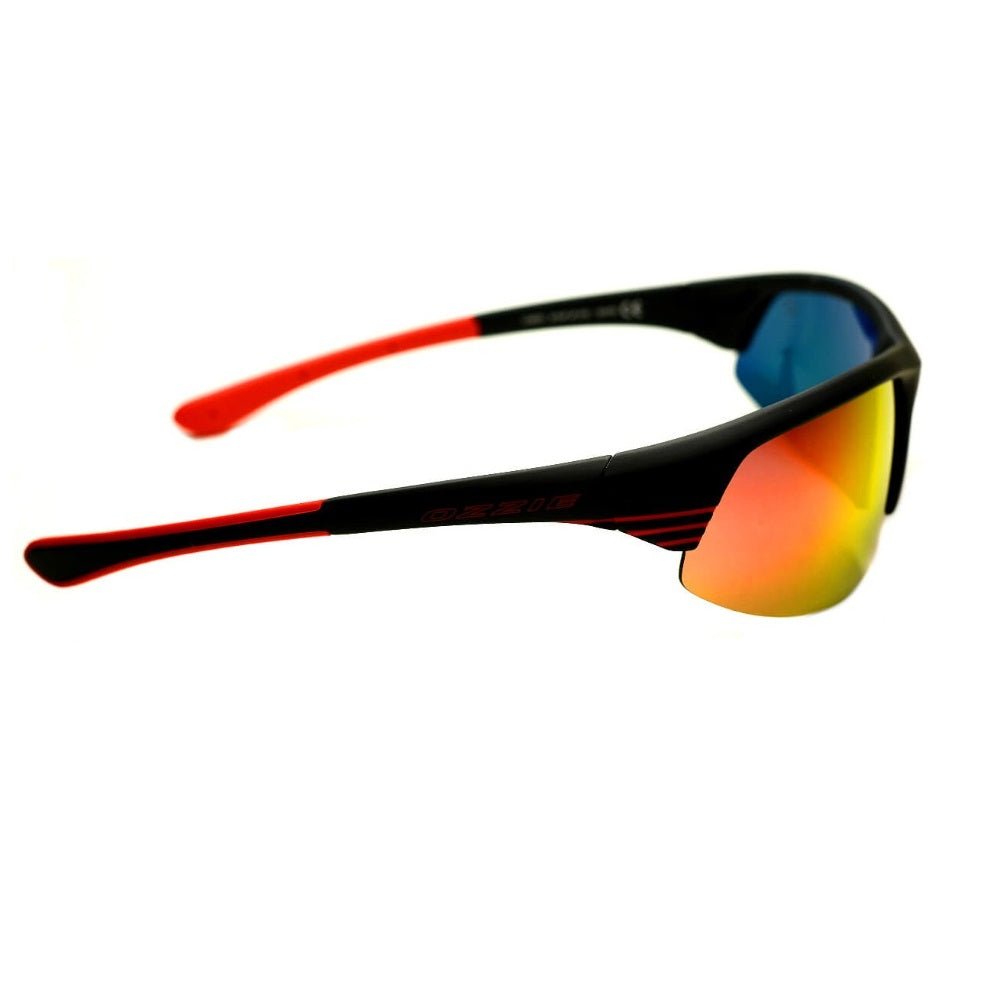 EYESafety Black Frame Red Mirrored Sports Polarized Cat 3 Sunglasses