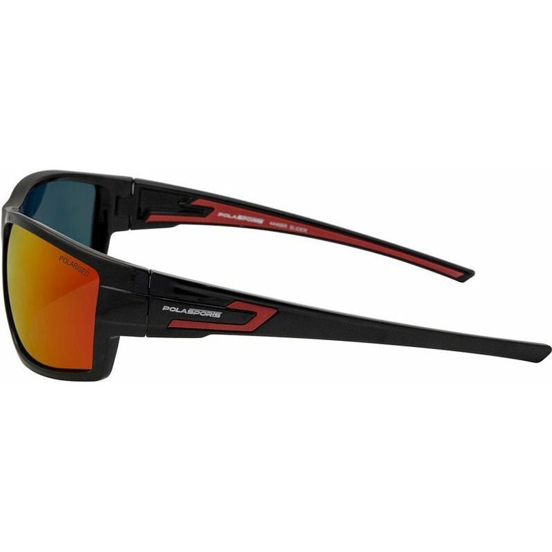 EYESafety Black Frame Red Mirrored Sports Polarized Cat 3 Sunglasses
