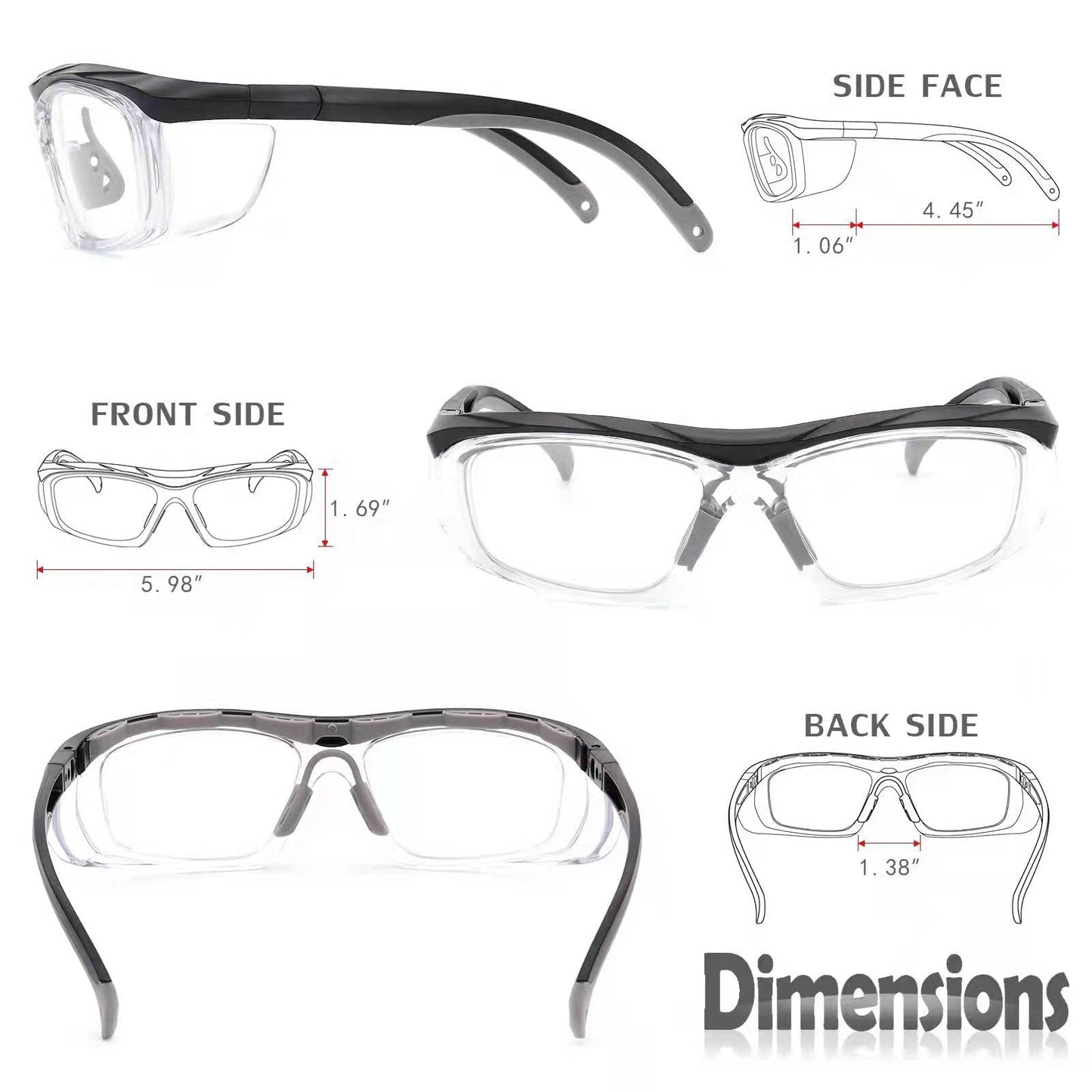 EYESafety Prescription Safety Glasses - Stylish Black-Blue Frames for Ultimate Protection