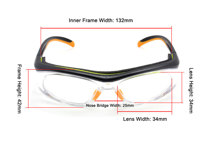 EYESafety Clear Prescription Safety Glasses Black Red Sports Driving Cycling Eyewear