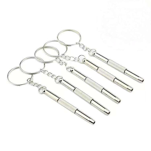 Pack Of 5 - 3 in 1 Mini Precision Repair Screwdriver Multifunction Eyeglasses Sunglasses Jewelry Watches With Keychain