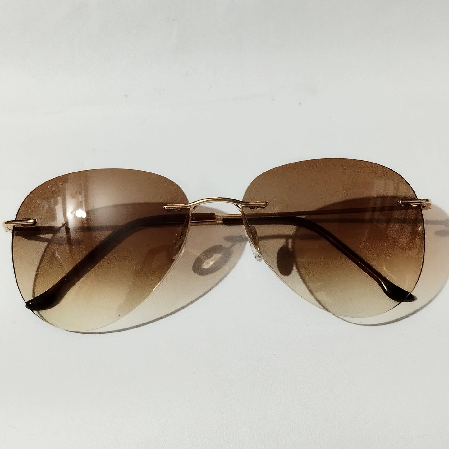 Rimless Brown Gradient SunGlasses