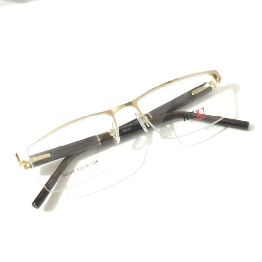 Premium Luxury Rectangle Gold Half Frame Supra Glasses