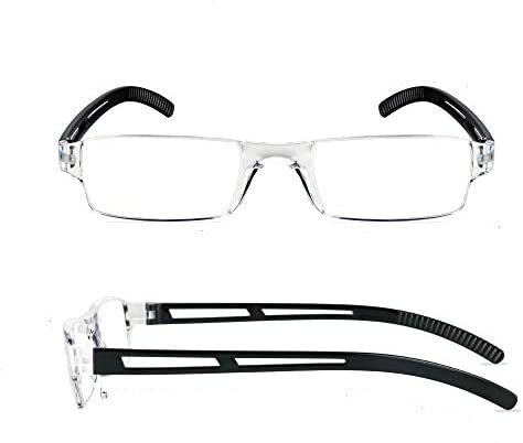Crystal Rimless Reading Glasses for Men and Women Pack Of 3 Assorted Colors