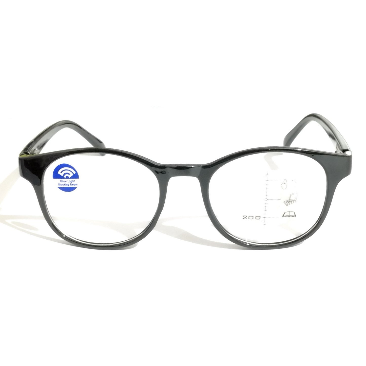 ARTView Black Oval Progressive Multifocal No-Line Bifocal Glasses for Men and Women