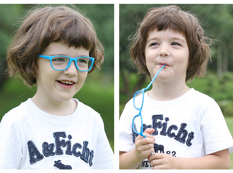 S303 flexible kids glasses lifestyle comparison showing wear and handling