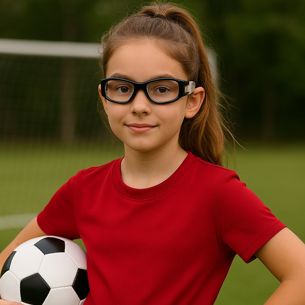 Blue Kids Teens Sports Glasses with Power