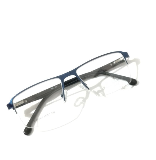 Luxury Executive Blue Square Half Frame Supra Glasses