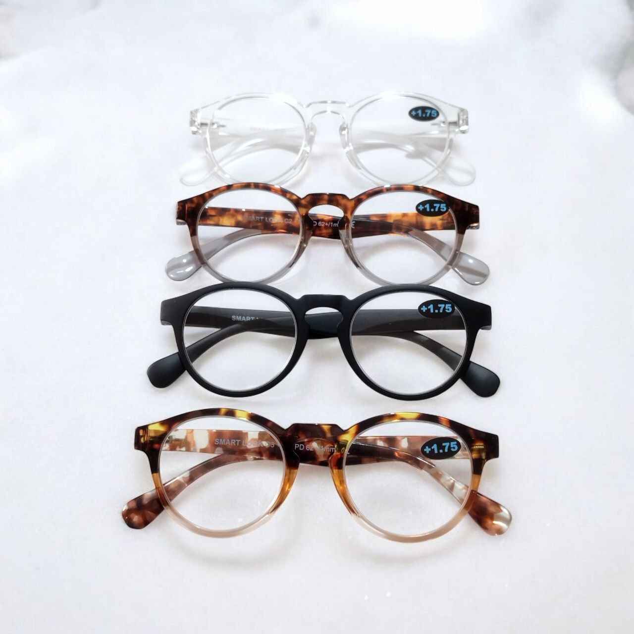 Luxury Ultra-Light TR90 Round Reading Glasses Power