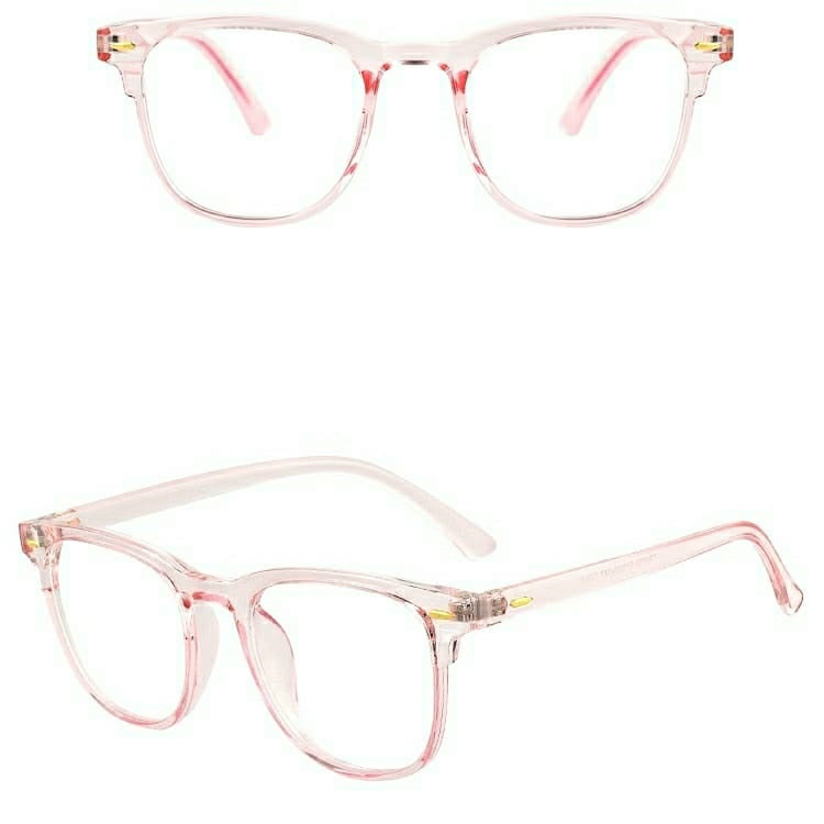 ARTView Subtle Blush Transparent Pink Progressive Multifocal Reading Glasses in Rounded Rectangle Design