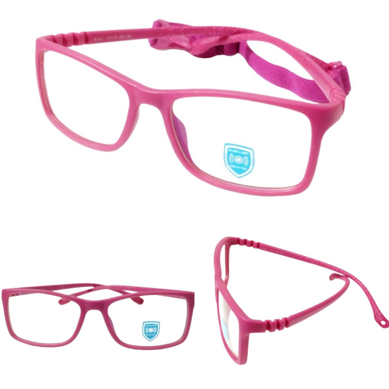 Magenta Unbreakable Kids Flexible Rectangle Glasses Age to Years