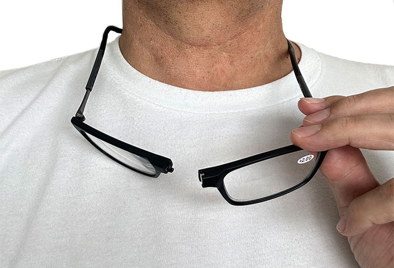 Stylish Blue Ray Filter Folding Hanging Reading Glasses