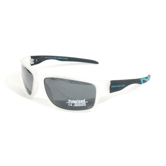 Matt White Wraparound Polarized Sunglasses