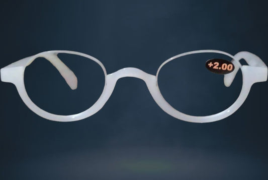 Milky White Half Supra Frame Reading Glasses