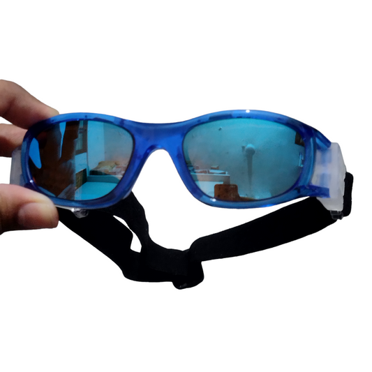 Blue Mirror Polarized Sports Goggles with power for Kids 12-15 YEars