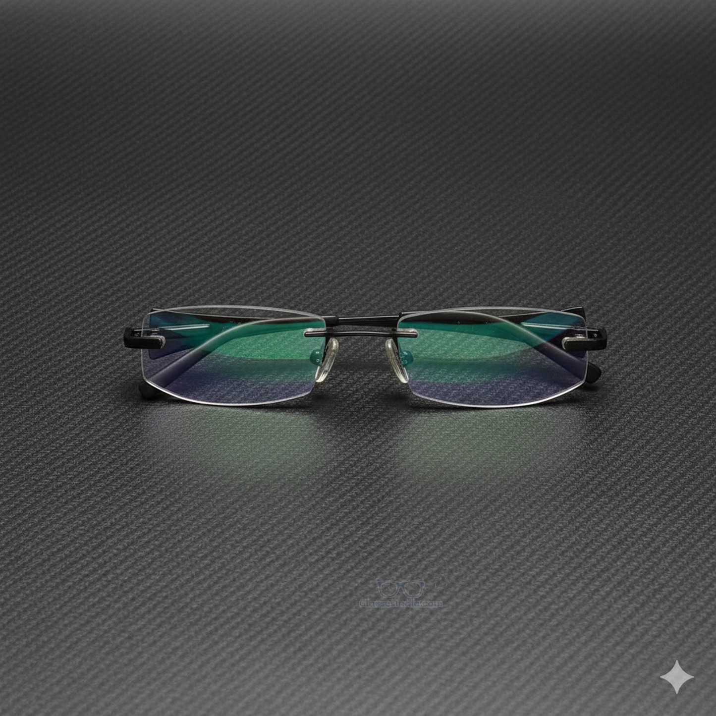 Black Rimless Computer Glasses with Anti Glare Coating CH8002BK