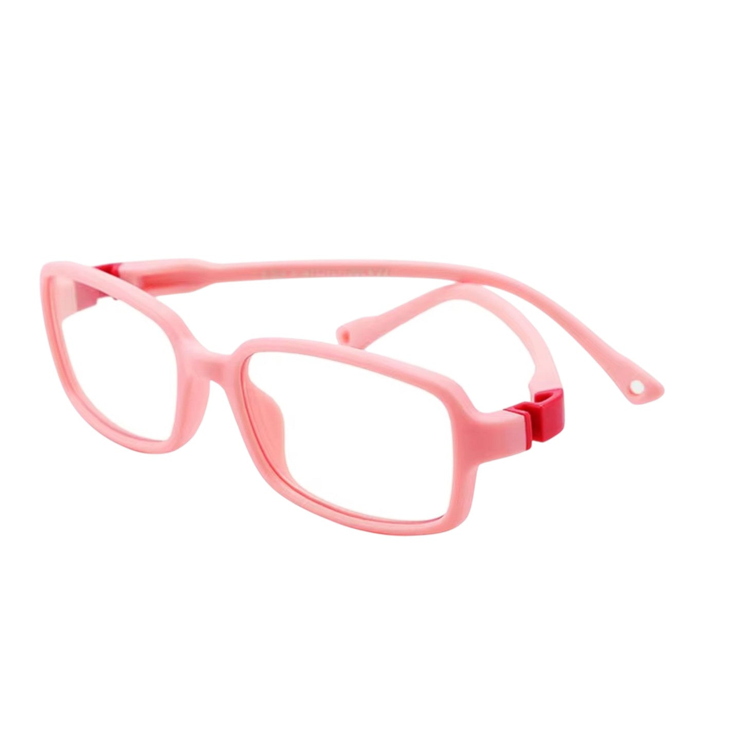 S308 C22 pink flexible kids glasses front and side product view