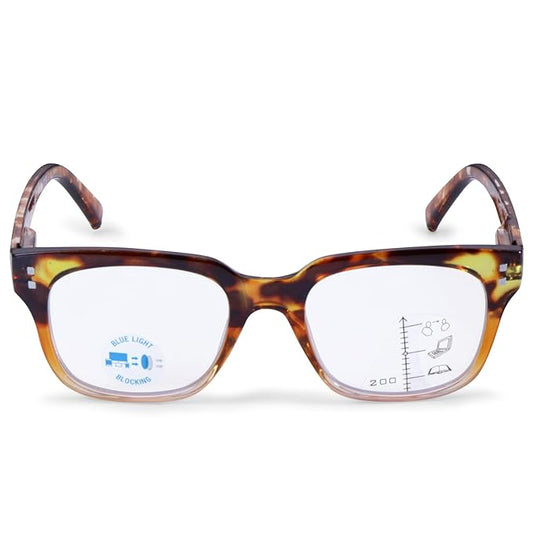 Demi Brown Square Progressive Reading Glasses