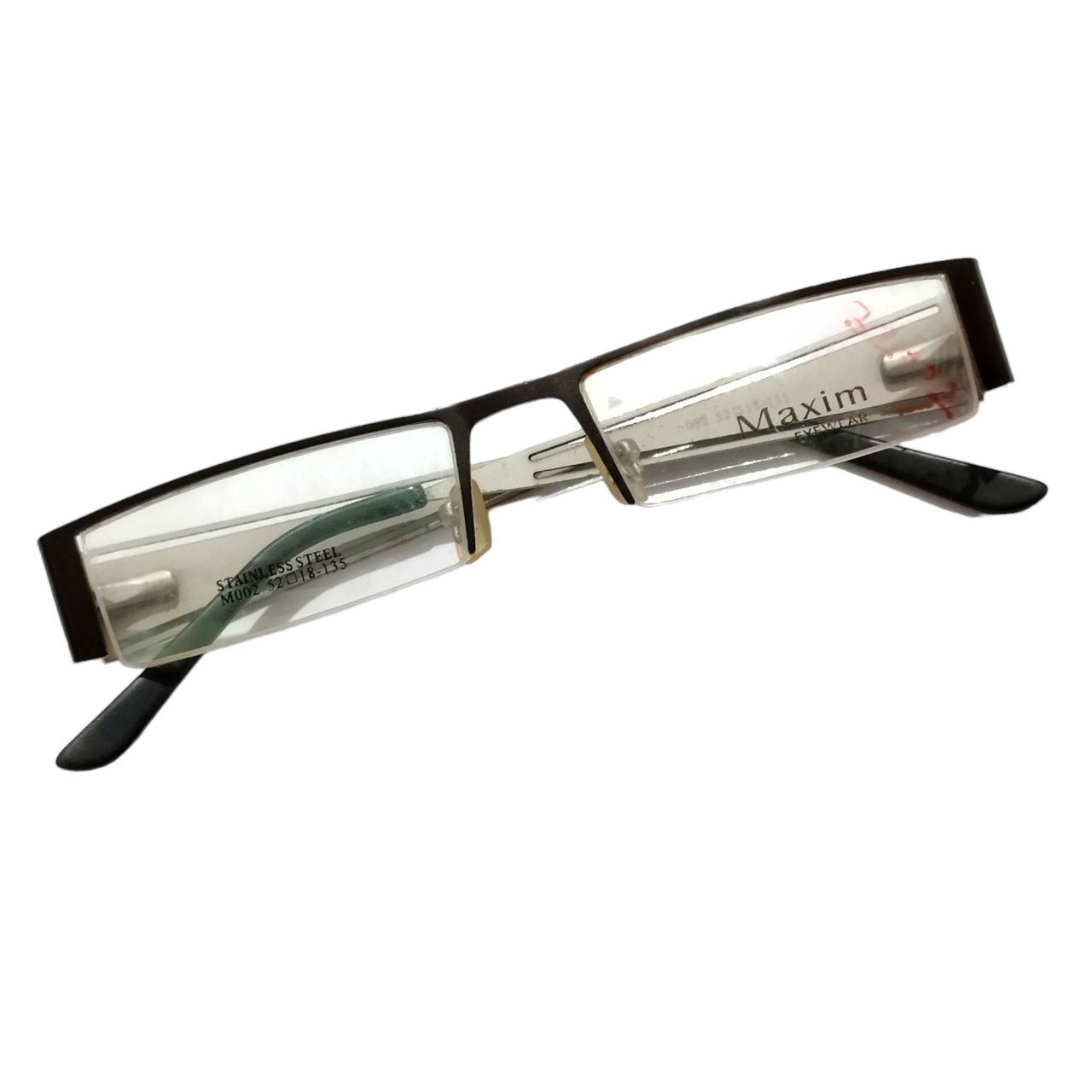 Rectangle Black Supra Stainless Steel Spectacle Frame Glasses