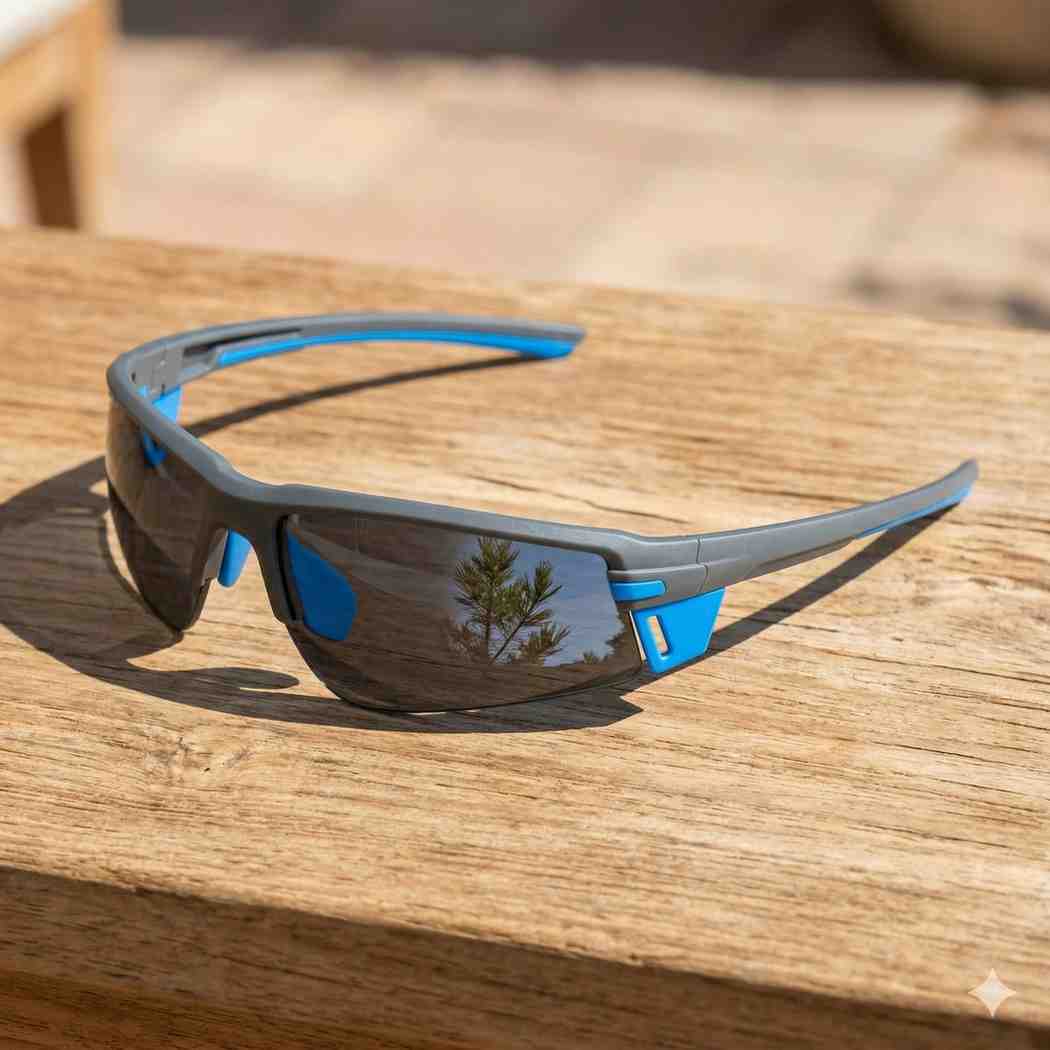 The Performance Focus: Adaptive-Lens Cycling & Running Sunglasses | UV400 Photochromic Sport Eyewear - Grey/Blue