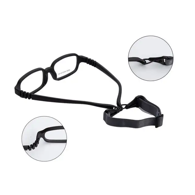 Unbreakable flexible silicone kids glasses 6031 with strap - alternate frame view