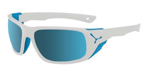 White Blue Mirror Cat 4 Wraparound Mountaineering Hiking Sunglasses