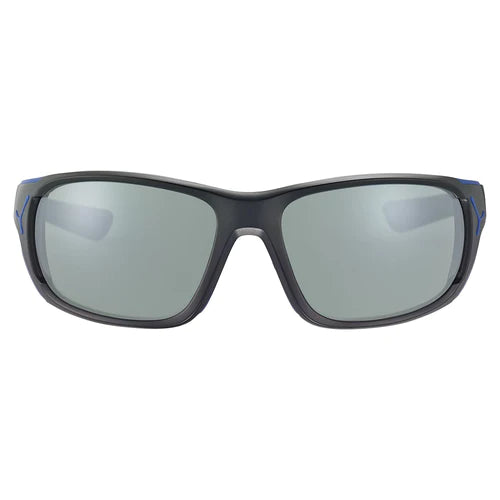Unisex Grey Blue Wraparound Mountaineering Sunglasses with magnetic side shields