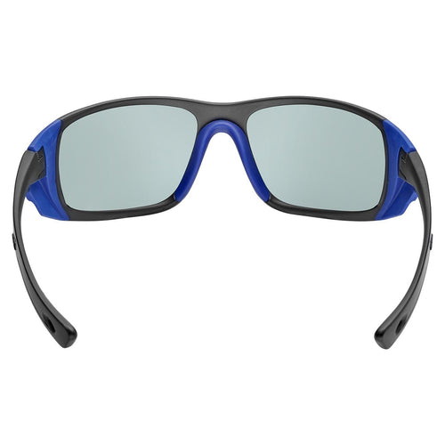 Unisex Grey Blue Wraparound Mountaineering Sunglasses with magnetic side shields